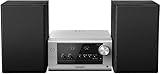Panasonic SC-PM704EG-S Kompaktes Micro HiFi Stereosystem mit CD, DAB+/FM Radio, USB und Bluetooth, 80W Lautsprechern, Bassregelung, Silber
