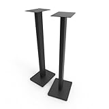 Kanto ST34 34” Universal Floor Speaker Stands for Bookshelf Speakers up to 13.6 kg | Pair | Black Steel w/Black MDF Base
