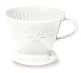 Creano Porzellan Kaffeefilter XXL (Weiß), Filter Größe 4 für Filtertüten Gr. 1x4 und 1x6, ca. 800gr Gewicht für extrem sicheren Stand, Achtung schwer, in 6 Farben erhältlich