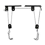 KOMBIUDA 1 Satz Wandaufhänger wandhalterung fahrradträger radhalterung wandmontage Fahrrad Lift Decke Regale für die Garage mit Wand montierte Fahrradkleiderbügel Fahrradheber Stahl Black