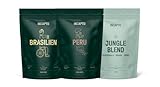 Incapto Spezialpaket Kaffee mit Milch | Spezialitäten-Kaffeebohnen Natur | Kaffees aus Brasilien, Peru und Guatemala | Specialty Coffee +80 Punkte SCA | 3 Pakete à 500g