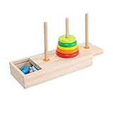 Yardwe 1Satz Regenbogen Stapelturm aus Holz für Kleinkinder Teiliges mit Dicken Ringen Frühes Lernspielzeug Beobachtung und Feinmotorik für Ab Jahr