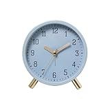 alloneslife Wecker mit leisem Uhrwerk, mit Nachtlicht, batteriebetrieben, für Schlafzimmer und Büros, für schwere Schläfer, Kinder und Erwachsene