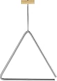 Nino Percussion Triangel mit Schlägel – Groß – Musikinstrument für Kinder ab 4 Jahren – Stahl und Holz, Natur (NINO552)
