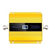 GUIJIALY GSM 900 MHz Minimales Mobiltelefon-Signalverstärkung Booster Repeater mit LCD-Display 2G 3G 4G Signal Repeater Gold Metal EU Stecker