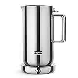 Aarke Wasserkocher aus Edelstahl mit mehreren Temperatureinstellungen, 360° drehbarem Sockel, leisem Kochvorgang und tropffreiem Ausgießer, Fassungsvermögen von 1,2 Litern (Steel)