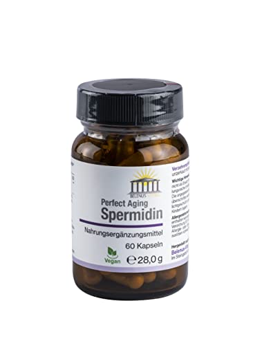 Belenus Vital Spermidin 60 Kapseln Nahrungsergänzungsmittel Vegan – Natürliche vegane Nahrungsergänzung - Spermidine Polyamid Vitalstoff
