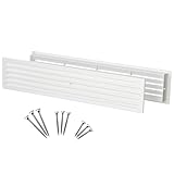 Steinberg14 Türlüftungsgitter 457x92mm - Weiß Lüftungsgitter für Tür - Kunststoff Doppelseitig Abluftgitter - Belüftungsgitter Türlüftung Kunststoffgitter Lamellengitter mit Schrauben