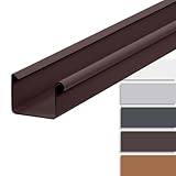 INEFA Dachrinne kunststoff Kastenrinne 200 cm NW68 / 68mm Dunkelbraun Dachrinnenzubehör, Regenrinnen PVC, einfache Montage, Made in Germany