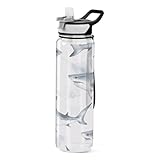 GOODOLD Shark Trinkflasche, 900 ml, transparentes Tritan, BPA-frei, auslaufsicher, mit Tragegurt, für Sport, Fitnessstudio und Outdoor-Aktivitäten