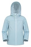 Mountain Warehouse Exodus wasserdichte Windjacke Kinder Softshell - leichte Regenjacke Kinder, atmungsaktive, wasserfeste Jacke, Kinderregenjacke Hell Blau Kinder 152 DE (11-12 Jahre)