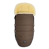 Kaiser 6544585 Lammfell Fußsack 'LOVE THE NATURE', Farbe: caribou