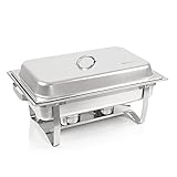 Mahlzeit Chafing Dish | Edelstahl Warmhaltebehälter | Speisenwärmer | Wärmebehälter | Rechaud für Catering, Buffet und Party (Cannes (3X 1/3 GN-Behälter))