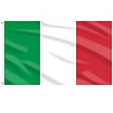 AhfuLife Italien Flagge 150 x 90cm, 1 Stück Italien Fahne Leuchtenden Farben mit Messing-Ösen, Italien Flag für Eurovision 2025 Damen Fußball EM WM Euro Olympische Nationaltag Garten Party Bar Deko
