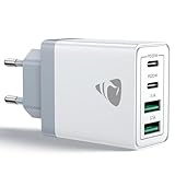 Aioneus USB C Ladegerät, 4 Ports Mehrfach Ladegerät mit USB-C und USB-A, 40W Schnellladegerät PD 3.0 Power Adapter USBNetzteil für iPhone 16 15 14 Pro Max 13 12 11 SE 2020 XS XR 8 7, Samsung, Handys
