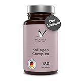 Kollagen Complex - 180 Kapseln für 3 Monate - mit Hyaluronsäure, Granatapfelextrakt, Magnesium & Vitamin C - für Haut, Haare & Nägel - ohne Zusatzstoffe - Made in Germany - Balanced Vitality