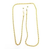 vaturelyric Brillenhalter im Vintage-Stil, goldfarben, gedrehtes Metall-Sonnenbrillenband in 3,8 mm Dicke, modisches Brillenband für Damen