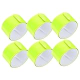 JUMPLAWN 6Stücke Reflektierendes Slap Armband Hohe Sichtbarkeit für Joggen und Radfahren Schützt Hosenbeine Kette Elastisches Wasserdichtes Fluoreszierendes