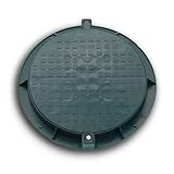 Varile Kunststoff-Schachtabdeckung 780mm DN600 – Werkzeuglos abnehmbar, Antirutsch-Oberfläche, Kindersicherung, bis 1,5t belastbar, -20 °C geeignet (Grün)