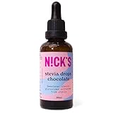 NICKS Stevia Flüssig Flavour Drops Schokolade (50ml), Keto Zuckerfreie Tafelsüße ohne Kalorien, Low carb Zuckerersatz, Süßstoff, Flüssigsüße, Alternative zu Zucker, Süßungsmittel mit Pipette