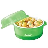 Basilico® Mikrowellen Kartoffelkocher - Dampfgarer für Kartoffeln und anderes Gemüse – energiesparend und schnelle Zubereitung - spülmaschinenfest - Ø 23 cm