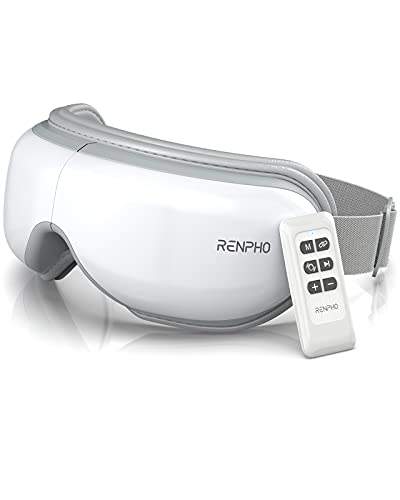 RENPHO Augenmassagegerät mit Fernbedienung und Wärmefunktion, Musik über Wireless, Wiederaufladbar, Augentherapie zur Linderung von Augenschmerzen, verbessert trockene Augen ideale geschenke