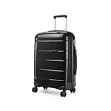 KONO Koffer Groß Leicht Hartschalenkoffer Trolley Reisekoffer mit 4 Rollen TSA Schloss und YKK Reißverlüsse, Polypropylen Rollkoffer für Business Reise Schule (Schwarz, XL (74cm - 105L))