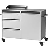 Grilltisch Big Buddy Outdoor Beistellwagen aus Edelstahl mit großer Arbeitsfläche 117x55cm, Grillschrank, Schubladen mit Einsatz, Lenkrollen – Made in Germany: Ergonomische Arbeitshöhe 95cm