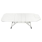 ATIVLB Massageliege 3 Zonen, Massagetisch, Massageliege Klappbar, HöHenverstellbare Aluminium Massageliege, Massagebett Tragbar Inkl. ZubehöR, Alu-KopfstüTze, Armlehne Und Tragetasche - Weiß