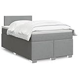 Xichuzi Boxspringbett mit Matratze Hellgrau 120x200 cm Stoff, Bett, Bettgestell, Jugendbett, Schlafzimmer Bett, Bed Frame - 3285848