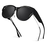 Hifot Polarisierte Überzieh Sonnenbrille Damen Herren, Mode Sonnenbrille Über Normale Brille, Polarisierte Sonnenbrille Überbrille mit UV Schutz, Leicht Überbrille Sonnenbrille für Brillenträger