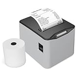 Bisofice Bondrukcer 80mm Thermodrucker Bondrucker Belegdrucker 220 mm/s Quittungsdrucker USB+LAN, Unterstützt die Steuerung der Kassenschublade, ESC/POS, Kompatibel mit Win/Linux/MAC