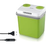 SEVERIN Elektrische Kühlbox (19 L) mit Kühl- und Warmhaltefunktion, 2 Anschlüsse fürs Auto (Netzteil & Zigarettenanzünder), grün/grau, KB 2922