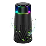 Luftreiniger Allergiker, Air Purifier mit Nachtlicht, HEPA Luftfilter Auto, Ionizer Generator für Wohnung, Raucherzimmer, Haustier, Entfernt 99,9% Schimmel, Staub, Pollen, Rauch, Gerüche, Schwarz