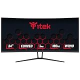 Itek GGC Monitore - 34' gebogener R1500, WQHD 3440 x 1440 UltraWide, VA-Panel, 180 Hz, 21:9, 1 ms, 2 x HDMI, 2 x DP, HDR400, Adapt Sync