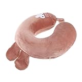 MOTHNUR U Förmiges Reisekissen mit Weichem Plüschbezug Ergonomische Nackenstütze für Flugzeug und Zuhause Langlebiges Komfortables Nackenkissen mit Niedlichem Cartoon Design