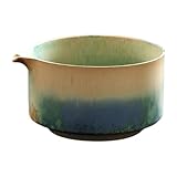 JISADER Keramikschale Zum Mischen von Matcha, Handgefertigtes Chawan Utensil für Die Familienzubereitung, GrÜn