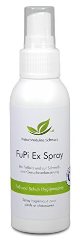 Naturprodukte Schwarz - FuPi Ex - Fußspray gegen Fußpilz, Fußschweiß & Fußgeruch - Mit naturreinem Premium Teebaumöl, 100ml