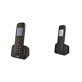 Telekom Sinus A207 Schnurlostelefon (mit Anrufbeantworter) schwarz & Schnurlostelefon DECT analog, schwarz