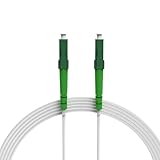 nexinex OS2 weißes Glasfaserkabel LC/APC auf LC/APC (10m) Patchkabel | Simplex Singlemode FTTH Glasfaser LWL Lichtwellenleiter Kabel LC/LC