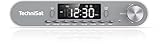 TechniSat Viola Küchenradio - Unterbau Radio mit UKW/FM, LED Display, Arbeitsleuchte, Timer, Bluetooth, Weckfunktion, Freisprecheinrichtung, 5 W Lautsprecher, Silber
