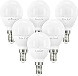 Linkind E14 P45 Golf LED Lampe 7.2W, 60 Watt ersetzt, 2700K Warmweiß P45/G45 Tropfenform LED Birne 806Lm, Nicht Dimmbar, AC 220-240V, 6 Stück
