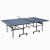 JOOLA Tischtennisplatte Inside 15 Tischtennistisch Indoor klappbar – Schneller Aufbau - inklusive Tischtennis Netz, blau, 274 x 152,5 x 76 cm