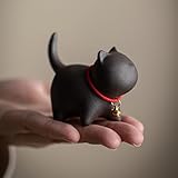 Bsowte Teeservice aus Keramik mit niedlichem Katzen-Motiv, für Zuhause, Dekoration, Kätzchen, Teegeschirr, Schwarz