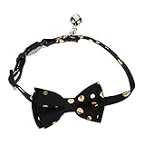 BUGUUYO Katzenhalsband Kleines Welpenhalsband Sicherheits-welpenhalsband Kleines Hundehalsband Katze Fliegen Kleiner Hund Zum Anbinden Hundehalsband Mit Fliege Black Baumwolle Polyester