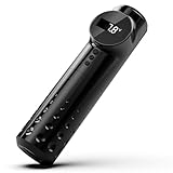 Mast Archer Kabellose Rotary Tätowiermaschine Pen Akku Tattoo Maschine Gun 3.5mm Stroke con 2pcs Grips con Akku austauschbaren Batterien LCD Screen für Tätowierer und Anfänger (Black)