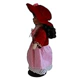 EHJRE Porzellanpuppe, Stehend, 30 cm, mit Spitzenbesatz, Rosa Kleid, Jacke, Handtasche Und Passendem Hut