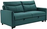 NIRBO 3 in 1 Convertible Sleeper Sofa Bed, Fabric Loveseat Futon Sofa Couch w/Pullout Bed, Small Love Seat Lounge Sofa