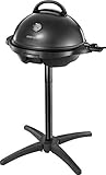 George Foreman Grill 2in1 Elektrogrill [Testsieger]: Standgrill & Tischgrill (Innen- & Außennutzung, Balkon & Küche, Ø44,5cm, Temperaturanzeige, Fettauffangschale, 2400W) Kugelgrill 22460-56