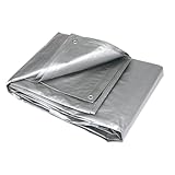 3S SuperSamaStore Wasserdichte Plane für den Außenbereich, mit Ösen, regendicht, für Pavillons und Markisen, für Gärten und Außenbereiche, 360 g/m², grau, 3 x 5 m